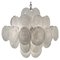 Vintage Italian Murano Chandelier with 36 White Disks, 1990s, Image 1