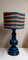 Vintage Table Lamp with Blue Ceramic Foot and Rainbow Shade, 1970s, Image 2