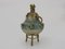 19th Century Burnt Tripod Perfume Bottle Covered in Gilded Bronze and Partitioned Enamels, Vietnam, Image 2