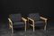 Mid-Century Modern Danish Oak and Felt Lounge Chairs, 1960s, Set of 2, Image 1