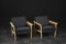 Set of Mid-Century Modern Danish Oak and Felt Lounge Chairs, 1960s 1