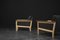 Set of Mid-Century Modern Danish Oak and Felt Lounge Chairs, 1960s 10
