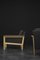Set of Mid-Century Modern Danish Oak and Felt Lounge Chairs, 1960s 6