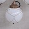 Mid-Century Caged Pendant in Opaline and Brass 8