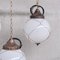 Suspension Mid-Century Cage en Opaline et Laiton 6