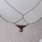 Mid-Century Caged Pendant in Opaline and Brass 2