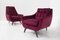 Fauteuils Violets en Velours par Adrian Pearsall, 1950, Set de 2 1