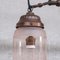Antique Pink Glass and Brass Pendant Light 5