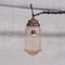 Antique Pink Glass and Brass Pendant Light 6