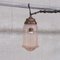 Antique Pink Glass and Brass Pendant Light, Image 6