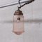 Antique Pink Glass and Brass Pendant Light 3