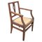 Antique Rustic Armchair in Walnut with Straw Seat, Image 1