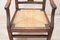 Antique Rustic Armchair in Walnut with Straw Seat, Image 2