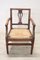 Antique Rustic Armchair in Walnut with Straw Seat 4