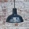 Vintage Industrial Blue Enamel Factory Pendant Lamp, Image 4