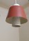 Lampada da soffitto vintage con paralume in metallo traforato rosso, anni '60, Immagine 4