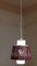 Lampada da soffitto vintage con paralume in metallo traforato rosso, anni '60, Immagine 6