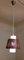 Lampada da soffitto vintage con paralume in metallo traforato rosso, anni '60, Immagine 5