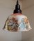 Antique German Ceiling Lamp with Glass Shade, 1910s, Image 4