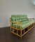 Vintage Sofa in Bamboo, Rattan and Green Fabric, Italy, 1960s 4
