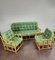 Vintage Sofa in Bamboo, Rattan and Green Fabric, Italy, 1960s, Image 10