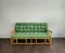 Sofá vintage de bambú, ratán y tela verde, Italia, años 60, Imagen 7