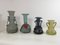 Vases Vintage en Verre Travaillé à la Main, 1960s, Set de 4 1