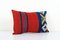 Handmade Organic Wool Lumbar Red Kilim Cushion Cover, 2010s, Image 2