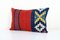 Handmade Organic Wool Lumbar Red Kilim Cushion Cover, 2010s, Image 3