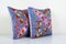 Traditional Silk Suzani Cushion Covers, 2010s, Set of 2 3