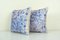 Traditional Navy Blue Silk Suzani Cushion Covers, 2010s, Set of 2 3