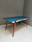 Vintage Italian Dining Table with Blue Wooden Top, 1960s 1