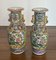 Canton Vases with Golden Applications, Floral and Butterfly Decoration, Late 19th Century, Set of 2 2