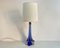 Lampe de Bureau Vintage en Cristal Bleu, Italie, 1970 1