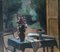 Georges Darel, Table fleurie et vue sur jardin, Oil on Canvas 2