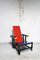 Rot-blauer Bauhaus Stuhl von Gerrit Thomas Rietveld, 1970er 1