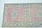 Long Pale Pink & Green Wool Runner Rug, Image 6