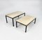 Mid-Century Travertine and Steel Coffee Tables, 1960s, Set of 2 1
