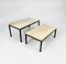 Tables Basses Mid-Century en Travertin et Acier, 1960s, Set de 2 1