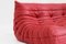 Togo Three Seater Sofa in Red Leather by Michel Ducaroy for Ligne Roset, 2010s 3
