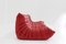 Togo Three Seater Sofa in Red Leather by Michel Ducaroy for Ligne Roset, 2010s 4