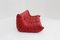 Togo Three Seater Sofa in Red Leather by Michel Ducaroy for Ligne Roset, 2010s 5