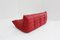 Togo Three Seater Sofa in Red Leather by Michel Ducaroy for Ligne Roset, 2010s 7