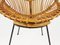 Italienischer Mid-Century Stuhl aus Rattan & schwarzem Metall, 1950er 6