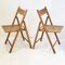 Vintage Italian Folding Chairs in Beech & Cane, 1970s, Set of 2, Image 1