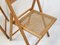 Vintage Italian Folding Chairs in Beech & Cane, 1970s, Set of 2 9