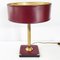 Vintage Table Lamp in Leather & Brass, 1970s, Image 1