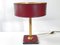 Vintage Table Lamp in Leather & Brass, 1970s, Image 6