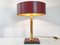 Vintage Table Lamp in Leather & Brass, 1970s, Image 5