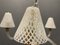 Lámpara de araña Reticello de cristal de Murano 20/40 de Venini, años 40, Imagen 8